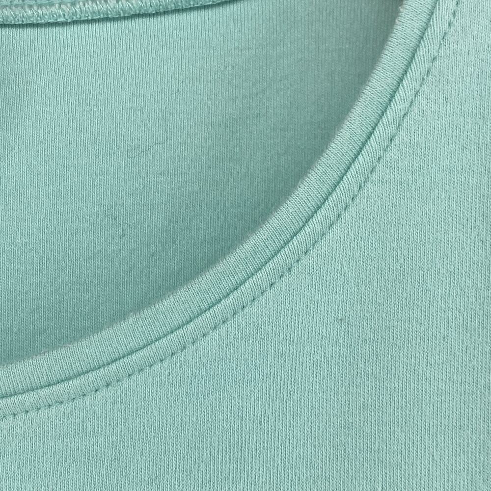 EILEEN FISHER Top M Cotton Jersey Interlock Crewneck Short Sleeve Green - Picture 6 of 10
